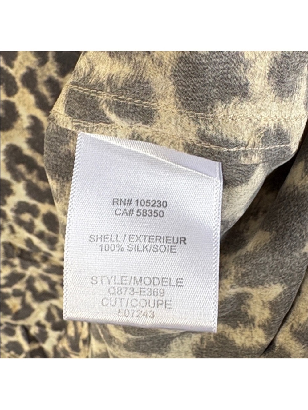 EUC Equipment Femme 100% Silk Button Front Animal Print Top Size Medium - Picture 9 of 11